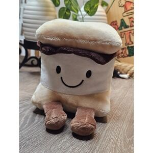Frankford Plush S'more Marshmallow Smiling Smore with dangling legs, 5"T